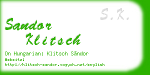 sandor klitsch business card